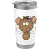 Mammoth Glacial Age Neanderthal Elephant Mammut aratura Fiori Bicchiere termico in acciaio inox doppia parete