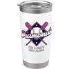 Women's Baseball & Softball Club Diamonds Are A Girl Best Friend Baseball & Softball Bicchiere termico in acciaio inox doppia parete