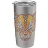 Ancient Aztec Mythology Mexican Tribal A Jaguar Head Art Huichol Face Messico Aztec Mexican Jaguar Bicchiere termico in acciaio inox doppia parete