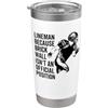 Fraxoweb Lineman Brick Wall Posizione ufficiale Funny Football Bicchiere termico in acciaio inox doppia parete