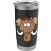 Mammoth Glacial Age Neanderthal Elephant Mammut aratura Fiori Bicchiere termico in acciaio inox doppia parete