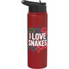 Serpentine Enthusiasts Unite Grafica I Love Snakes Stainless Steel Insulated Water Bottle