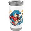 rock guitar dolphin music band dolphin c Rock Dolphin con chitarra elettrica Bicchiere termico in acciaio inox doppia parete