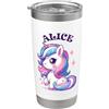 Awesome Alice Designs for Girls Name Ali Alice, grazioso motivo unicorno per ragazze, nome Alice Bicchiere termico in acciaio inox doppia parete