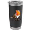Robin Bird Ornithology Nerd Birding Watc Robin Bird Bicchiere termico in acciaio inox doppia parete