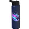 Soccer Ball Tees and Gifts Soccer Ball Dynamic Speed Light Trails Stainless Steel Insulated Water Bottle