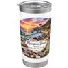Happy Destiny Moonstone Beach CA California, Cambria, Tramonti Bicchiere termico in acciaio inox doppia parete