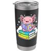 Axolotl Reading Cozy Bookworm Axolotl Reading Books Fun Learning Cozy Bookworm Bicchiere termico in acciaio inox doppia parete