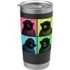 Retro Cute American Robin Portrait with American Robin Pop Art divertente Robin Bird Lover Photo Booth Bicchiere termico in acciaio inox doppia parete