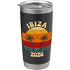 Disegni per feste estive in spiaggia Abito Ibiza 2026 Ibiza 2026 Bicchiere termico in acciaio inox doppia parete