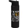 61 Birthday Gifts For Him & Original Fun 61° compleanno per lui, I'm Now 61 anni, Cool BDay Stainless Steel Insulated Water Bottle