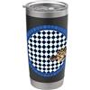 Tony Anderson Designs Serpente a sonagli Blu Pervinca Scacchiera Diamante Bicchiere termico in acciaio inox doppia parete