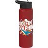 Golfer Dolphin Funny Enthusiast Humor Golfin' Dolphin Golfin Golfer Dolphin Divertente Stainless Steel Insulated Water Bottle