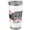 LAP Kawaii Anime Boba Art Videocamera Kawaii che Beve Boba Tea Cuori Carino Bicchiere termico in acciaio inox doppia parete