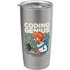 Coder Humor Studio Coding Genius Coder Cultura Nerd Umorismo Sviluppatore software Bicchiere termico in acciaio inox doppia parete