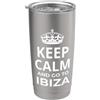 Ibiza Souvenir / Ibiza Island Beach Reso Souvenirs di Ibiza/Mantieni la calma e vai a Ibiza! Design per le vacanze Bicchiere termico in acciaio inox doppia parete
