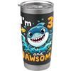3 Year Olds Shark Birthday Gifts for Fun Sono 3 e Jawsome Shark 3 ° compleanno per bambini Bicchiere termico in acciaio inox doppia parete