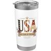 Freedom Floral Designs Design floreale vintage USA per 250 anni di libertà 1776 2026 Bicchiere termico in acciaio inox doppia parete