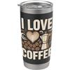 Coffee Enthusiast Cafe Lover Espresso Be Macchina per caffè espresso I Love Coffee Heart Bicchiere termico in acciaio inox doppia parete