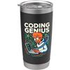 Coding Humor Studio Coding Genius Sviluppatore software Umorismo tecnico Nerd Geek Bicchiere termico in acciaio inox doppia parete