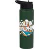 Golfer Dolphin Funny Enthusiast Humor Golfin' Dolphin Golfin Golfer Dolphin Divertente Stainless Steel Insulated Water Bottle