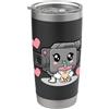 LAP Kawaii Anime Boba Art Videocamera Kawaii che Beve Boba Tea Cuori Carino Bicchiere termico in acciaio inox doppia parete
