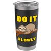 Slow Mode Club Tired Introvert Mom Dad H Simpatico bradipo amante divertente pigro animale pisolino tempo citazione Bicchiere termico in acciaio inox doppia parete
