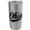 STATE OF OHIO PRIDE RETRO VINTAGE CLASSI OHIO OH SPORTS SCRIPT BANDIERA TESTO CURSIVO CLEVELAND AKRON Bicchiere termico in acciaio inox doppia parete