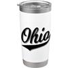 STATE OF OHIO PRIDE RETRO VINTAGE CLASSI OHIO OH SPORTS SCRIPT BANDIERA TESTO CURSIVO CLEVELAND AKRON Bicchiere termico in acciaio inox doppia parete