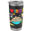 Ibiza Souvenir Travel Tees Souvenir di viaggio I Love Ibiza Bicchiere termico in acciaio inox doppia parete