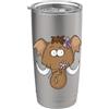 Mammoth Glacial Age Neanderthal Elephant Mammut aratura Fiori Bicchiere termico in acciaio inox doppia parete