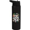 Tea Enthusiast Beverage Lovers Delight I Love Tea Leafy Tazze Aroma Fans Stainless Steel Insulated Water Bottle