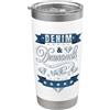 Festa in jeans blu da cowgirl western in Denim e diamanti stile western cowgirl glam per donna uomo Bicchiere termico in acciaio inox doppia parete