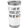 I Like My Books Spicy Tumbler,Spicy Book I Like My Books Spicy & My Coffee Icy Cute Bookish Smut Book Bicchiere termico in acciaio inox doppia parete