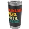 Manager Hero Myth Legend Vintage Manager Eroe Mito Leggenda Retro Vintage Manager Bicchiere termico in acciaio inox doppia parete