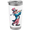 4th of July Uncle Sam Sport Player Zio Sam Giocare a Golf 4 luglio Golf Ragazzi Ragazze Bambini Bicchiere termico in acciaio inox doppia parete