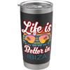 Ibiza Souvenir / Ibiza Island Beach Reso Souvenirs di Ibiza/«La vita è migliore a Ibiza!» Design per le vacanze Bicchiere termico in acciaio inox doppia parete