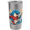 rock guitar dolphin music band dolphin c Rock Dolphin con chitarra elettrica Bicchiere termico in acciaio inox doppia parete