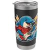 rock guitar dolphin music band dolphin c Rock Dolphin con chitarra elettrica Bicchiere termico in acciaio inox doppia parete