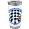 Tony Anderson Designs Serpente a sonagli Blu Pervinca Scacchiera Diamante Bicchiere termico in acciaio inox doppia parete