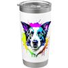 Border Collie Gifts & Border Collie Acce Border Collie Pop Art I Dog Lover I Splash Art Border Collie Bicchiere termico in acciaio inox doppia parete