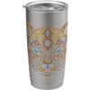 Ancient Aztec Mythology Mexican Tribal A Jaguar Head Art Huichol Face Messico Aztec Mexican Jaguar Bicchiere termico in acciaio inox doppia parete
