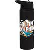 Golfer Dolphin Funny Enthusiast Humor Golfin' Dolphin Golfin Golfer Dolphin Divertente Stainless Steel Insulated Water Bottle