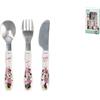 Lulabi Confezione 3 posate Minnies Babybos Disney in acciaio inox in plastica,