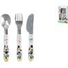 Lulabi Confezione 3 posate Mickey Babybos Disney in acciaio inox manico in