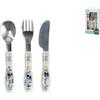 Lulabi Confezione 3 posate Stitch Disney in acciaio inox manico in plastica,