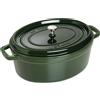 STAUB Gusseisen Bräter/Cocotte, Oval 33 cm, 6,7 L, Basilikum/Grün 33 cm, 6.7 L B