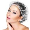 Elalove 50 pezzi, cuffia doccia usa e getta, trasparente, spessa, elastica, grande formato, per uomini, donne, soggiorno, hotel e spa (50 cm)