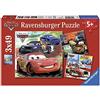 Ravensburger - Puzzles Disney Cars 2 Confezioni da 3 | Puzzle Bambini 5 Anni O p