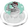 Anne Cha Art Girl Power Pin Up Retro Femminista Icona Verde Menta PopSockets PopGrip per MagSafe